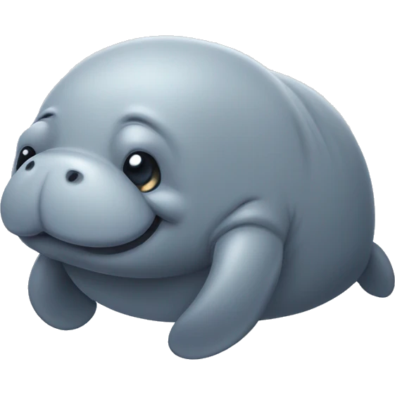 Gray Manatee Winks emoji