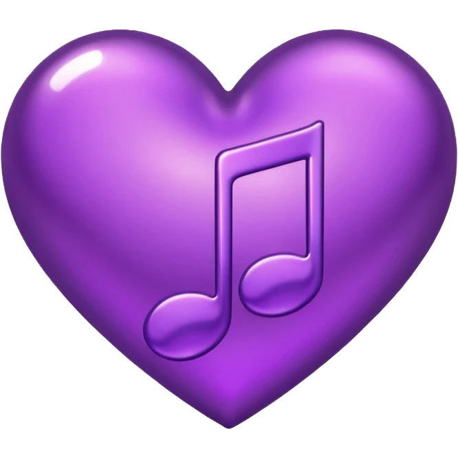 music heart note purple emoji