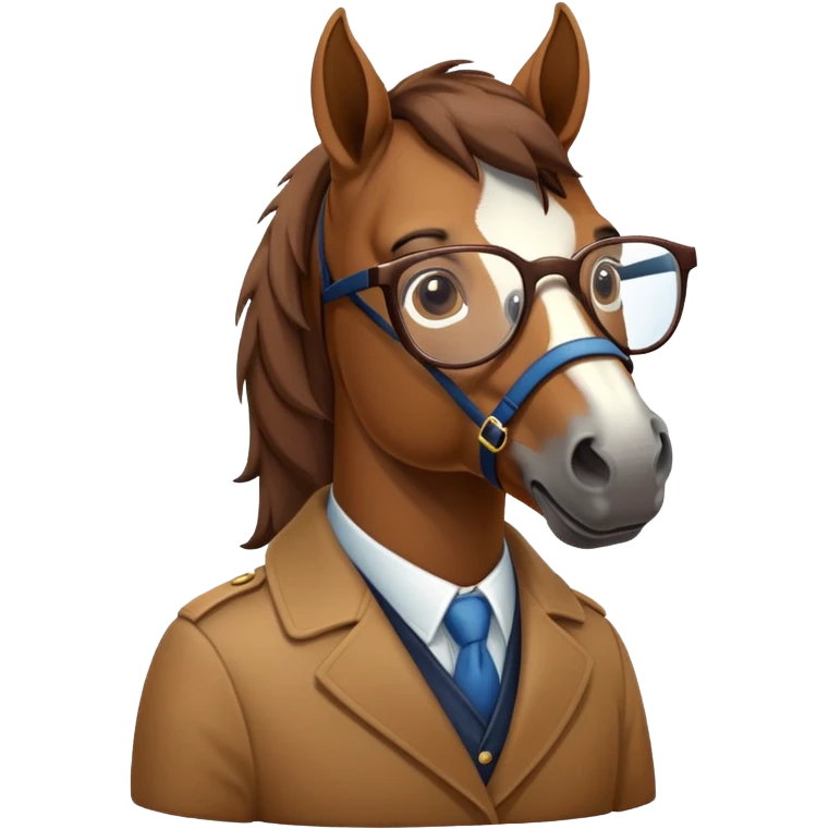 Horse wearing glasses emoji