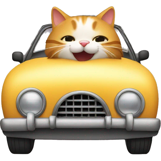 The cat licks the car emoji