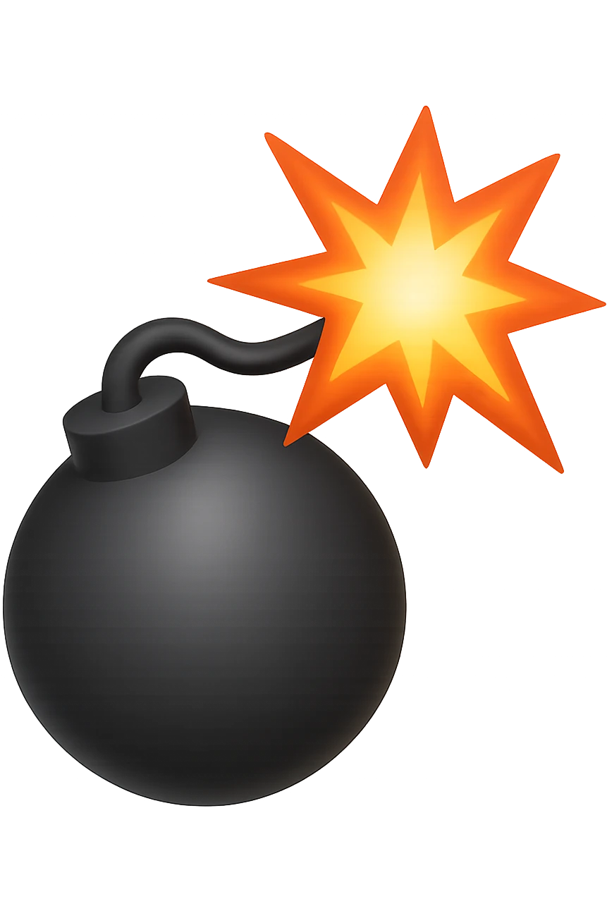 emoji stile iphone di una bomba che esplode emoji