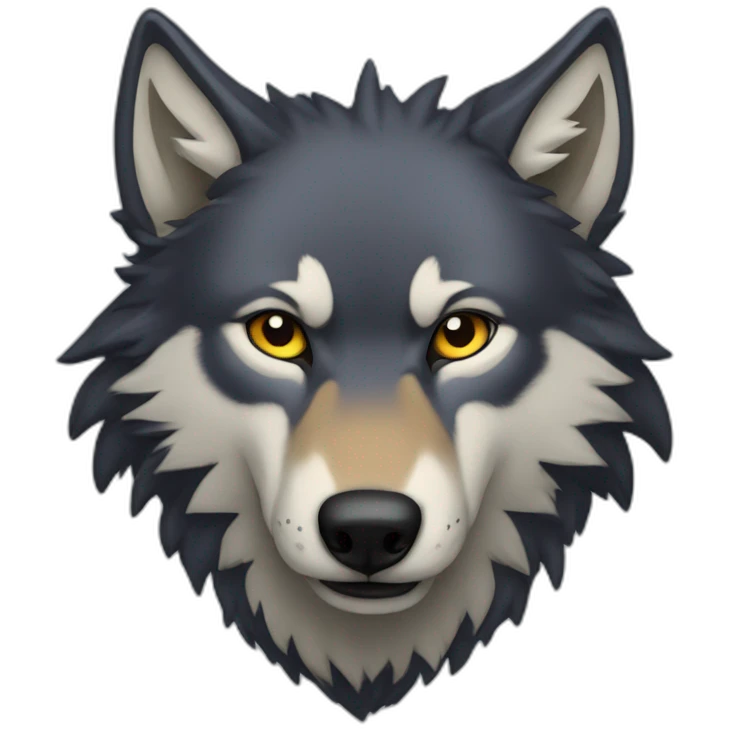 wolf on raven head emoji