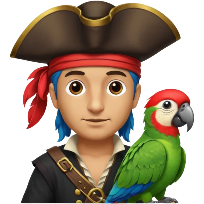 pirate and parrot emoji