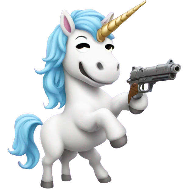 Unicorn with gun emoji
