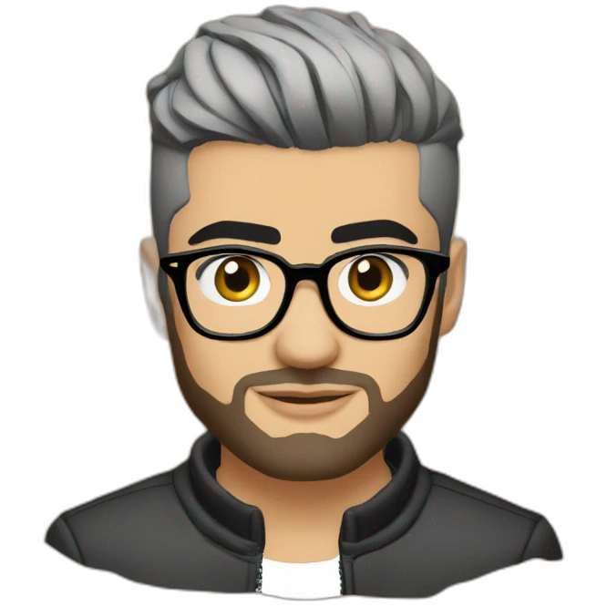 zayn malik with spectacles and macbook emoji