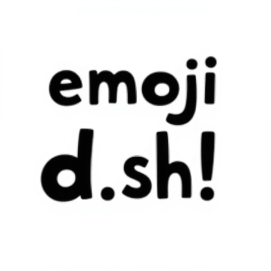 the text 'emojis.sh' in a playful, hand-drawn doodle style emoji