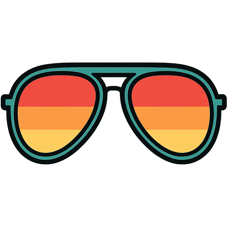vintage 70s teardrop aviator sunglasses with gradient lenses emoji