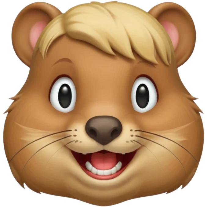 Female beaver rodent teeth and blonde hair emoji