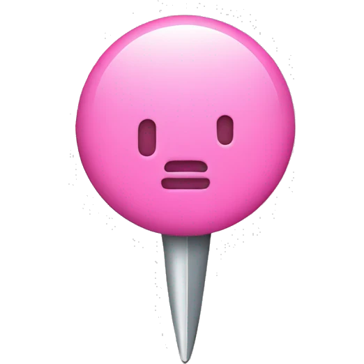 Pink push pin emoji