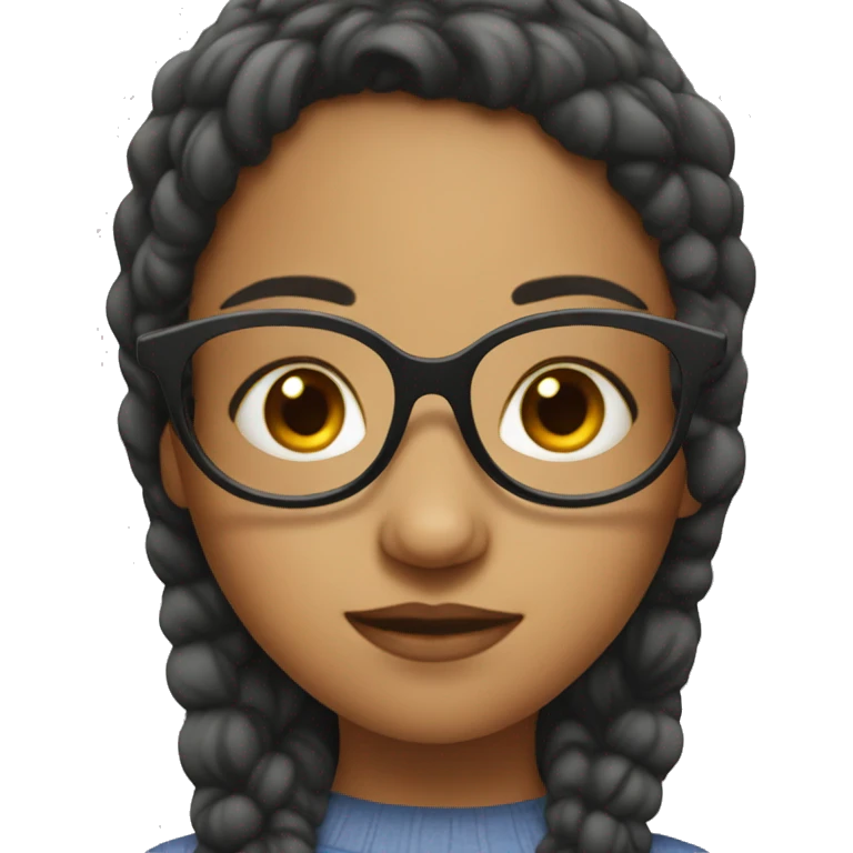 Girl wearing glasses and has a mole under the eye emoji