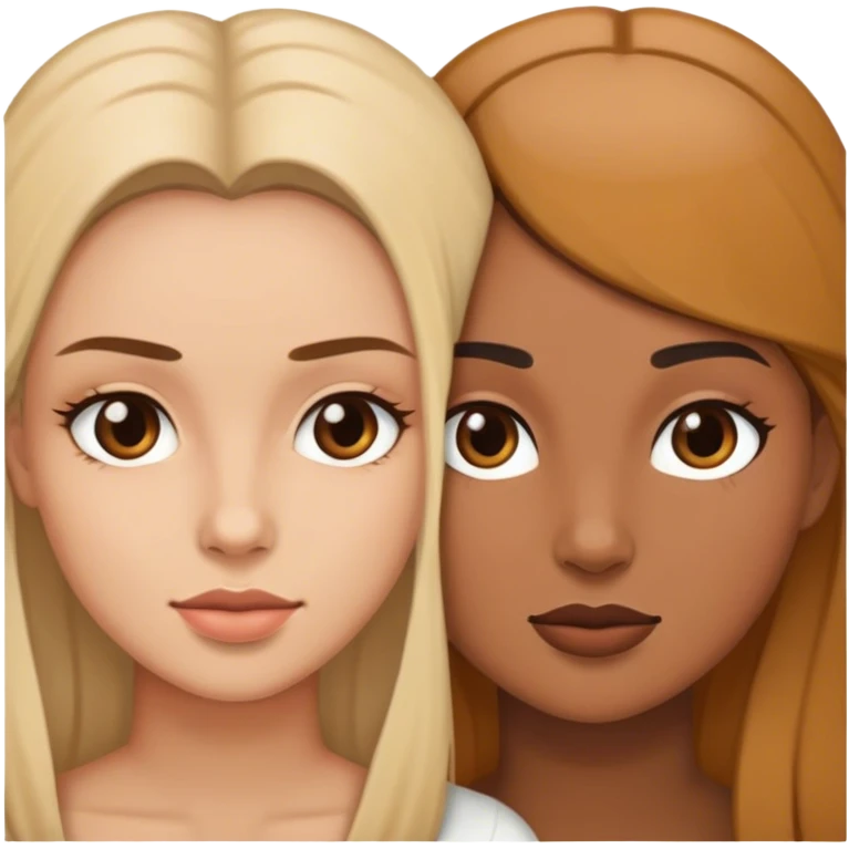 two women full, closeup emoji