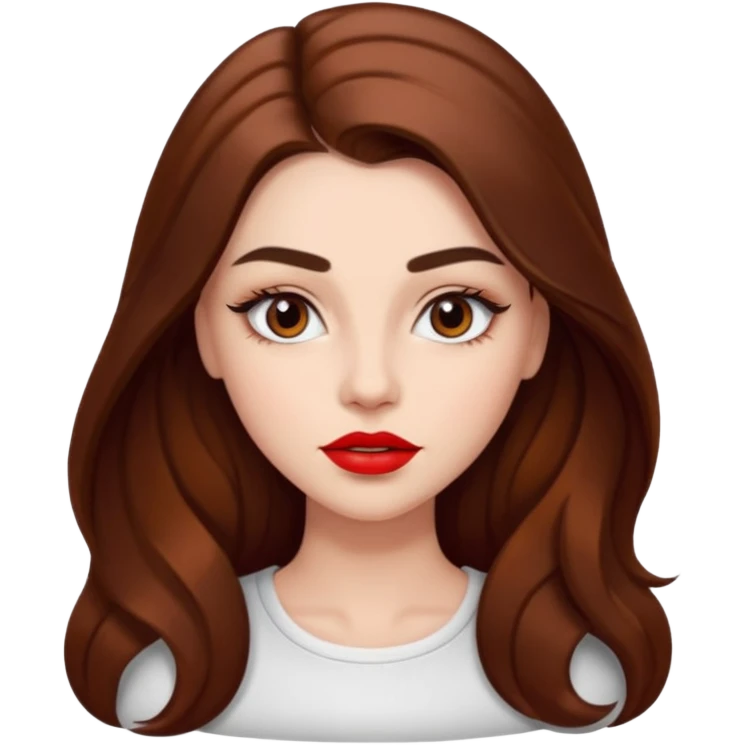 beautiful girl with long hair, high eyebrows, and thick lips  emoji