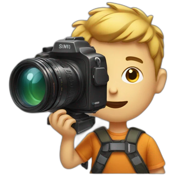 a boy with a camera emoji