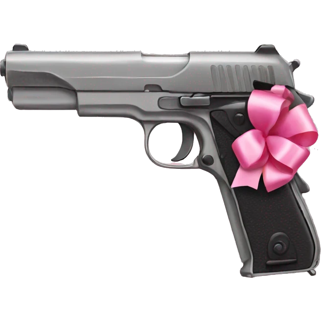 gun with a pink bow on it emoji