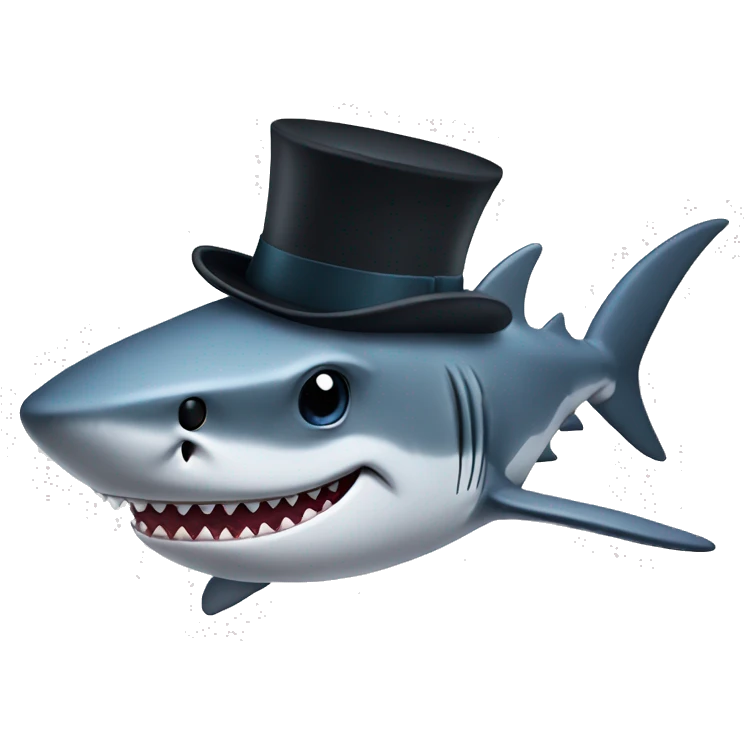 shark with tophat emoji
