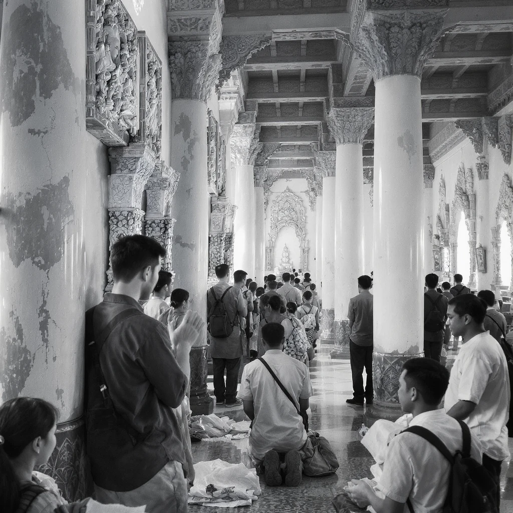 people praying in a Buddhist temple emoji
