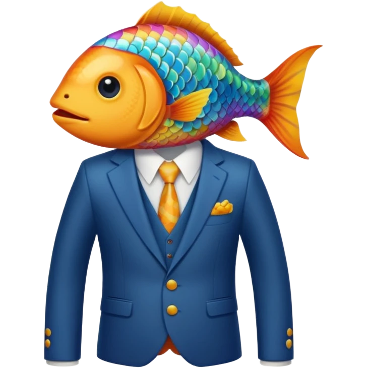 fish wearing suit emoji