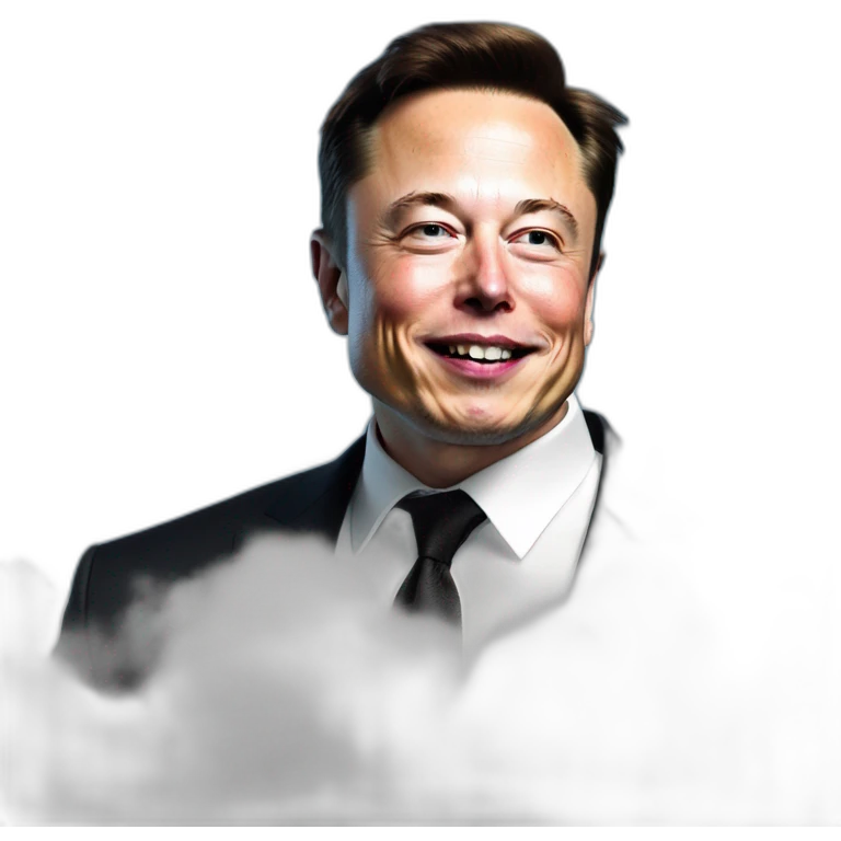 Elon musk allongé sur un nuage emoji