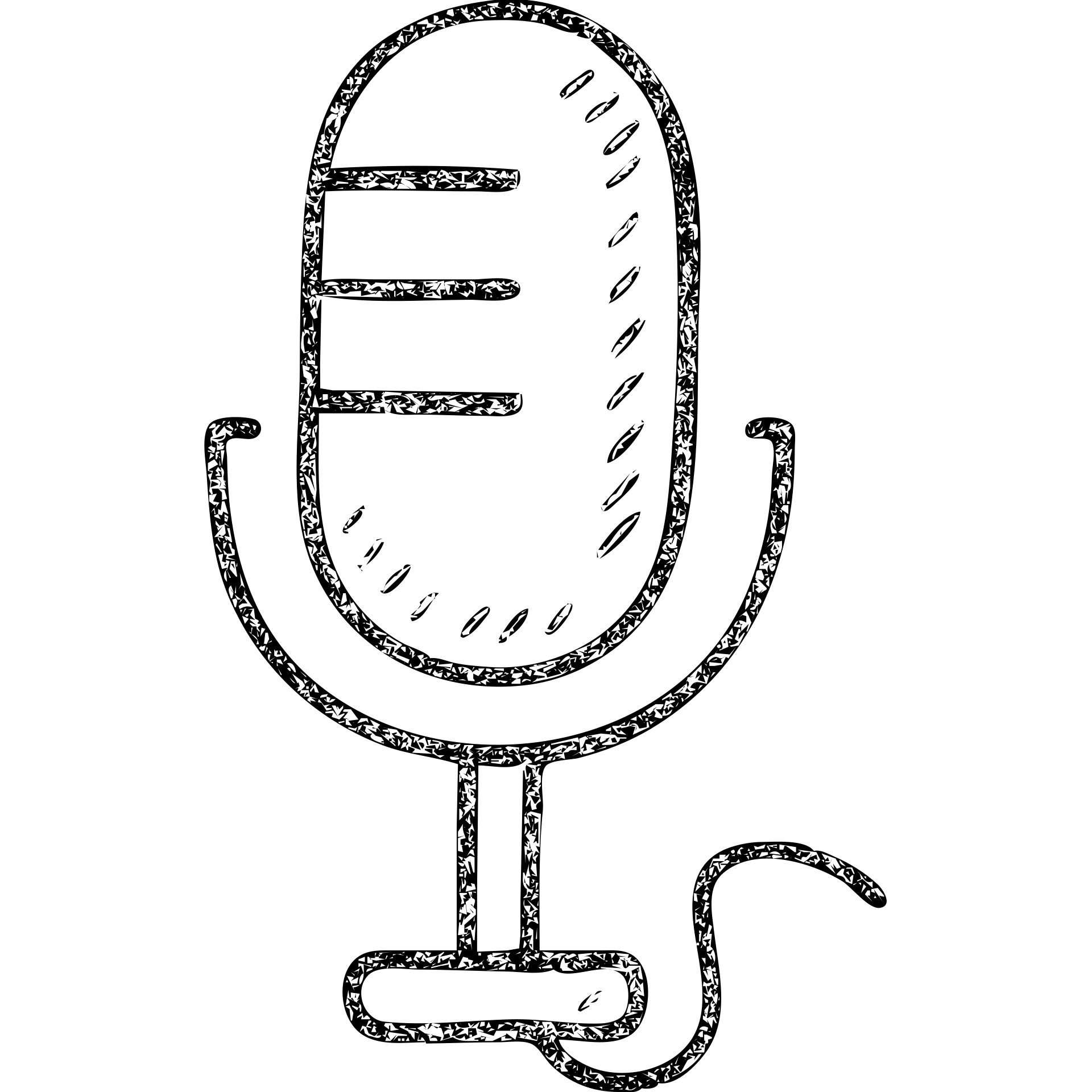 hand drawn outlined microphone icon emoji