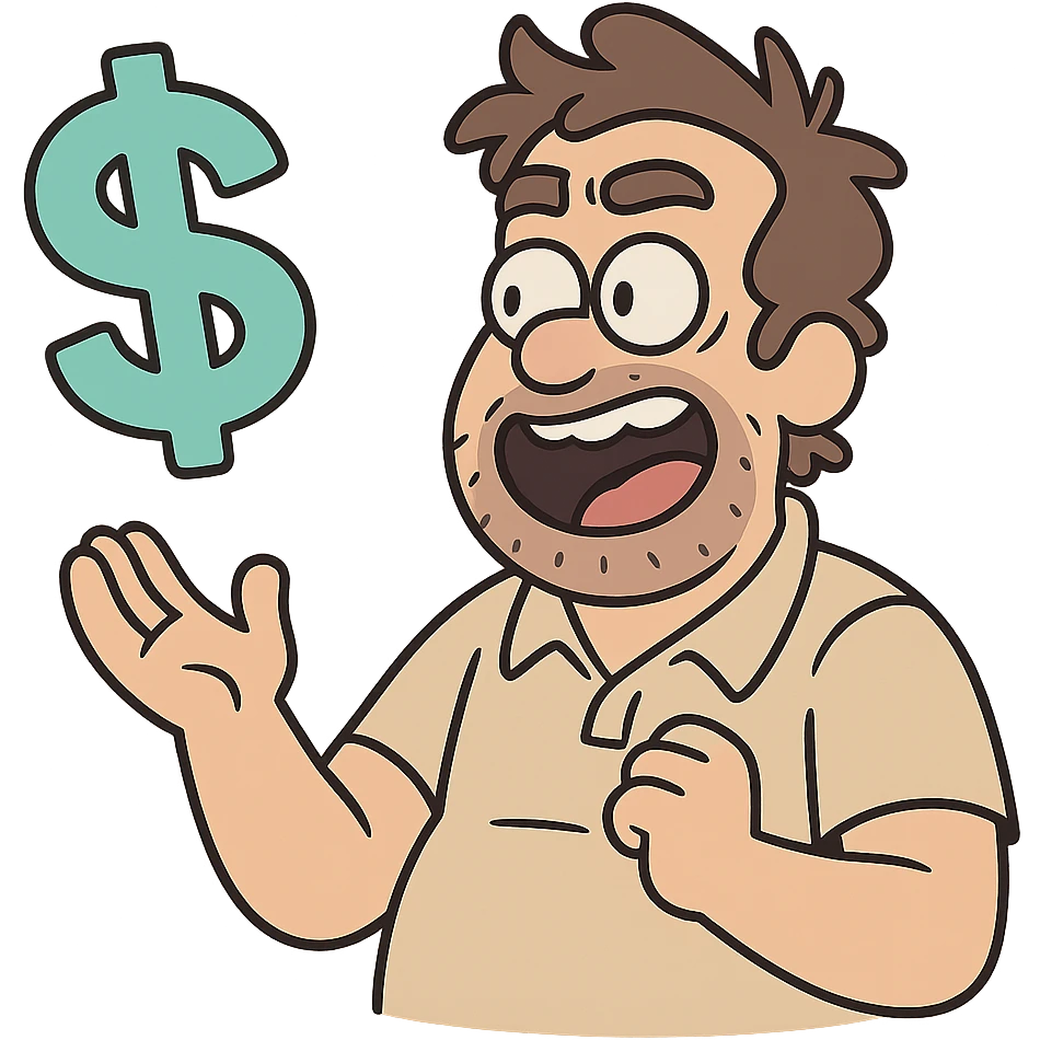 pricing symbol in turquoise, bold and friendly emoji