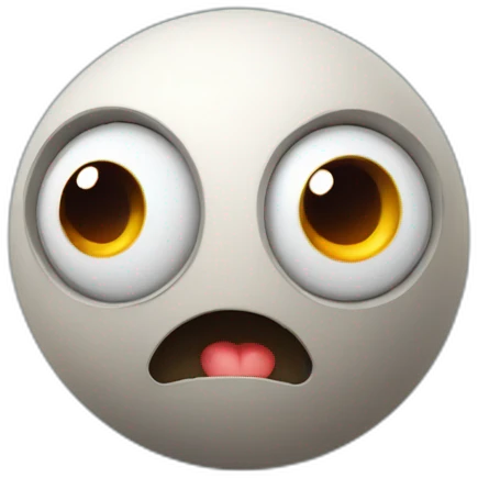 3d sphere with a cartoon lodestone texture with big playful eyes emoji