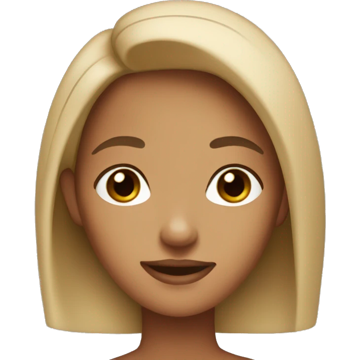 tanned girl dark blonde with brown eyes and big nose emoji