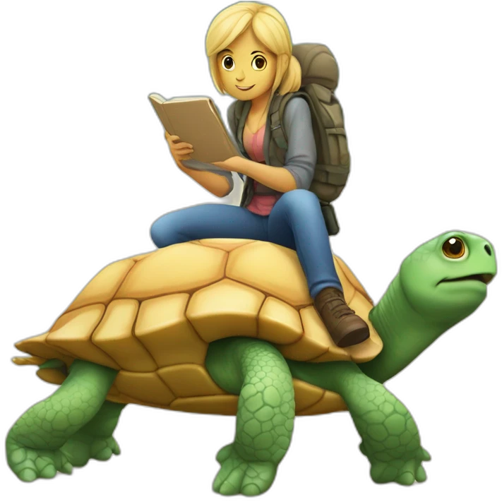 L'autre sur une tortue emoji