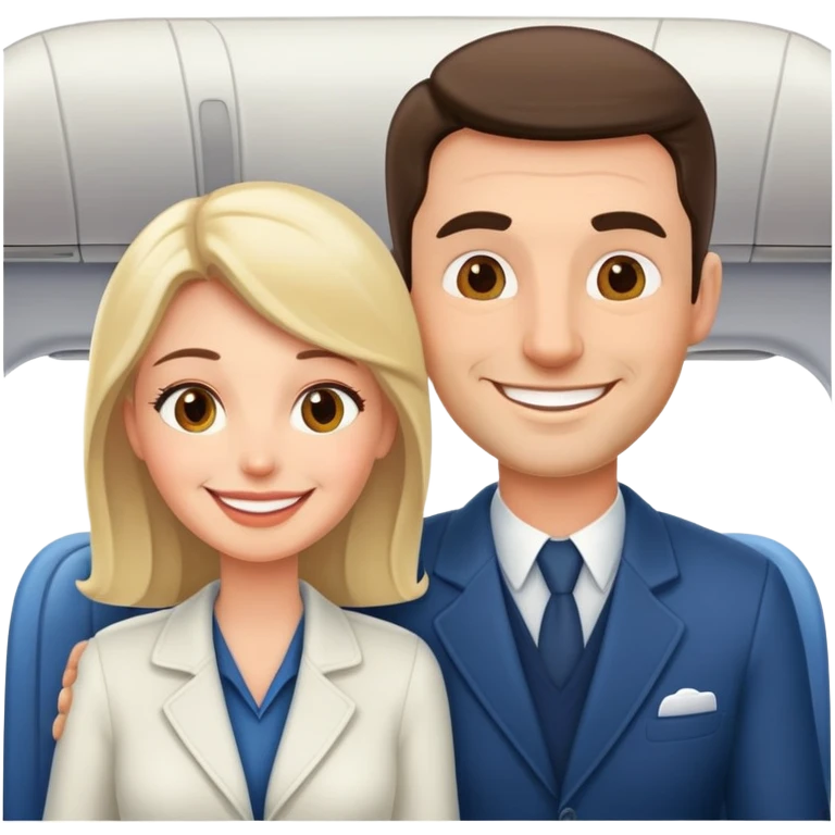 A man with her wife on the plane emoji