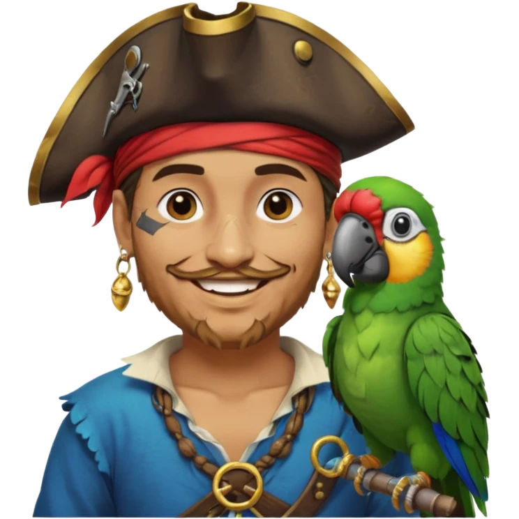pirate and parrot emoji