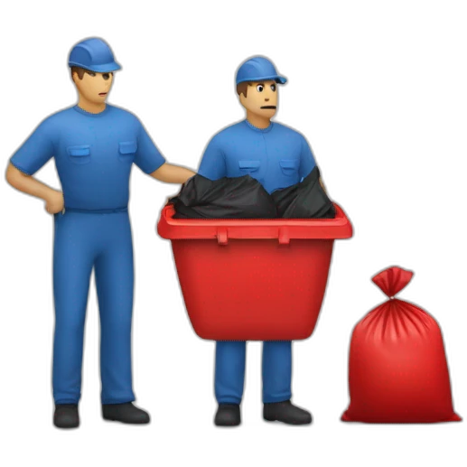 3 Man with red garbage bag in the bag danger logo emoji