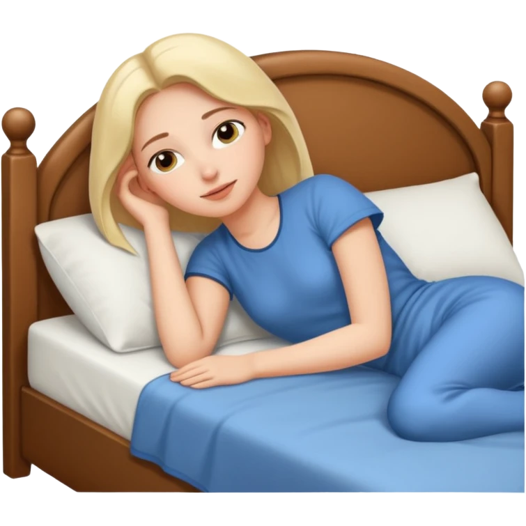 Femme qui cambré allongée sur son lit  emoji