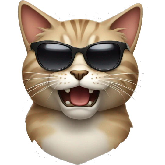 Angry Cat with sunglasses emoji