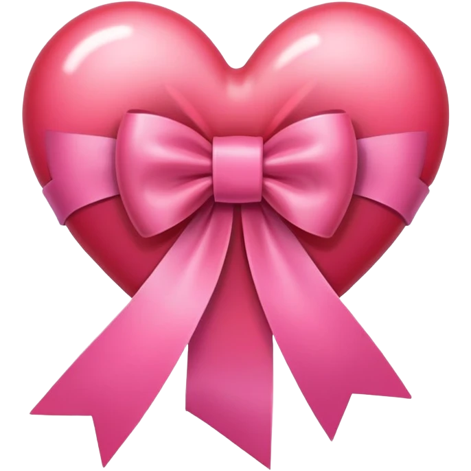 heart with pink ribbon bow emoji