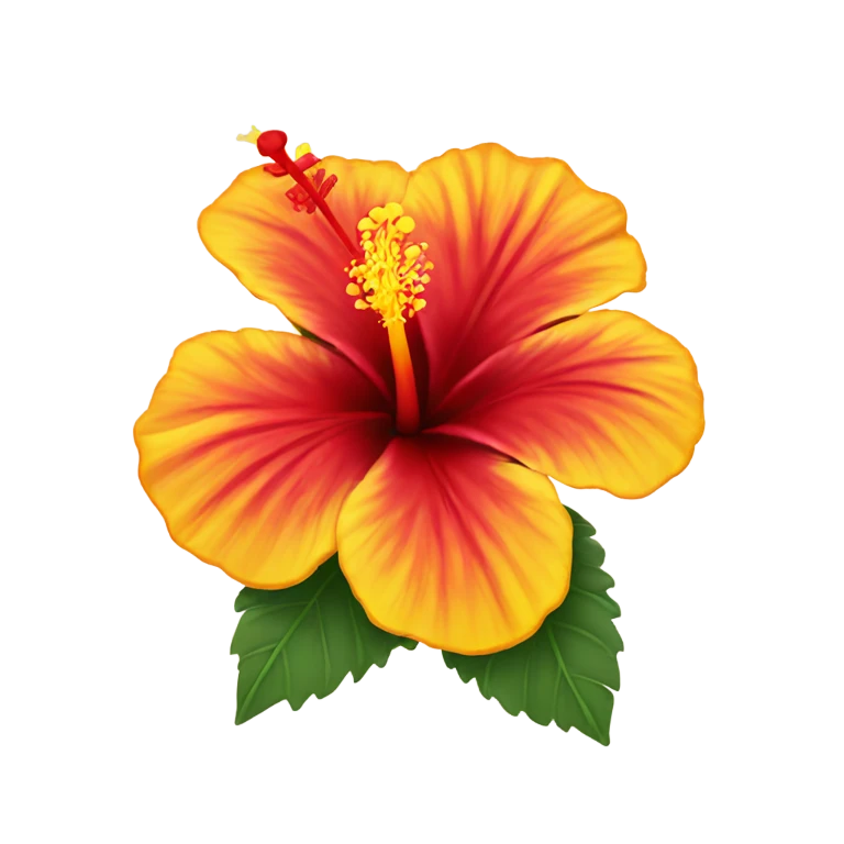 Red and yellow hibiscus flower emoji