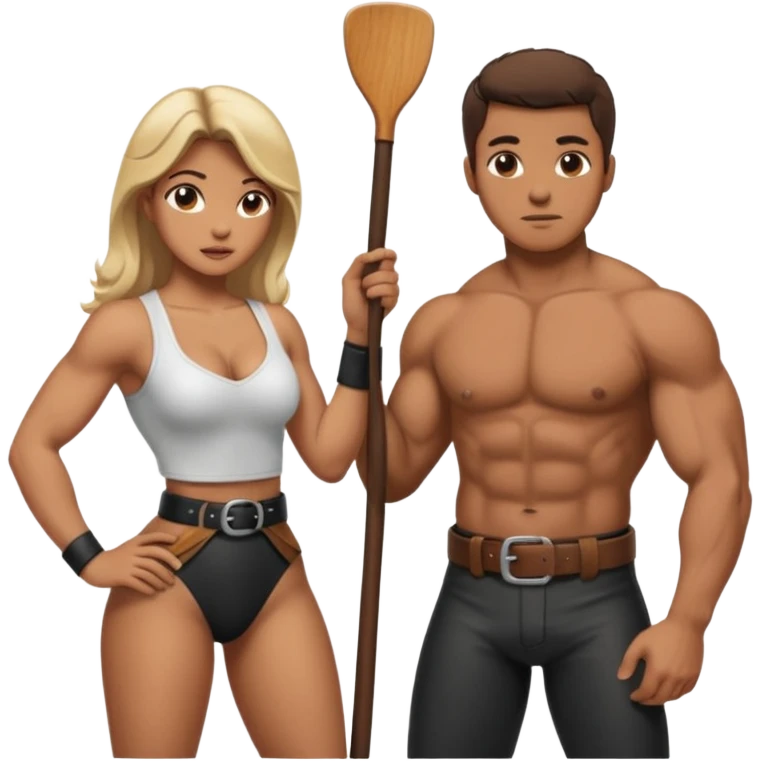 Sexy man spanking ladys ass with paddle emoji