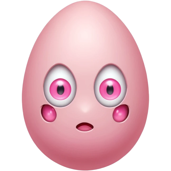 pastel pink egg with small crack and tiny glowing pink eye peeking from inside, kawaii style, simple icon, transparent background, twitch emote emoji