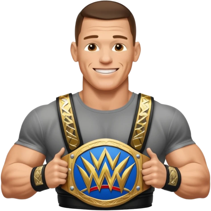 John Cena with wwe championship  emoji