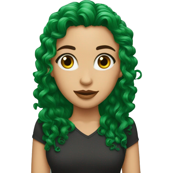 Reina de pelo rizado y ojos verdes emoji