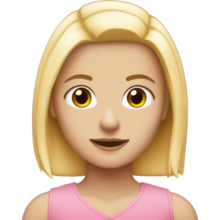 white girl with shoulder length half blonde and half pink hair  emoji