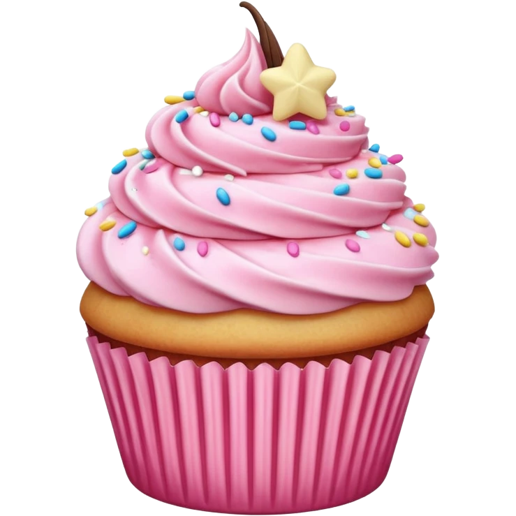Cupcake with pink icing emoji