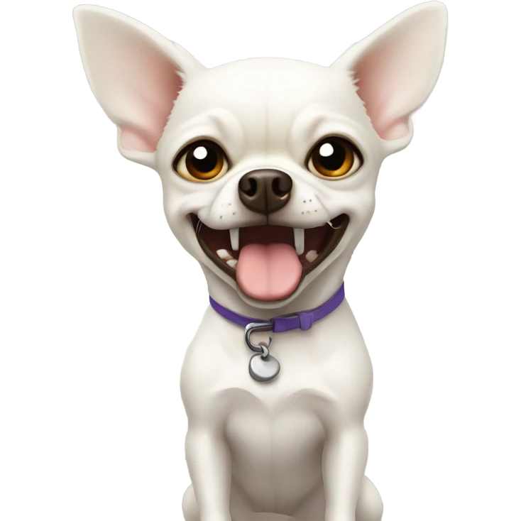 Angry white chihuahua emoji