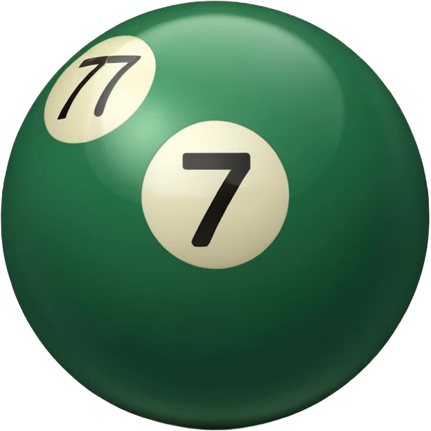green billiard ball 7 number  emoji