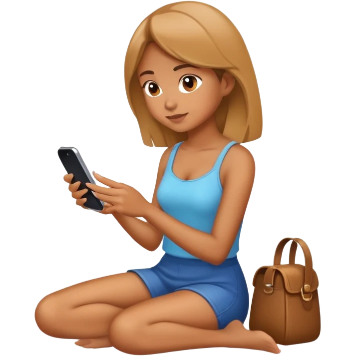 girl sitting in the phone  emoji