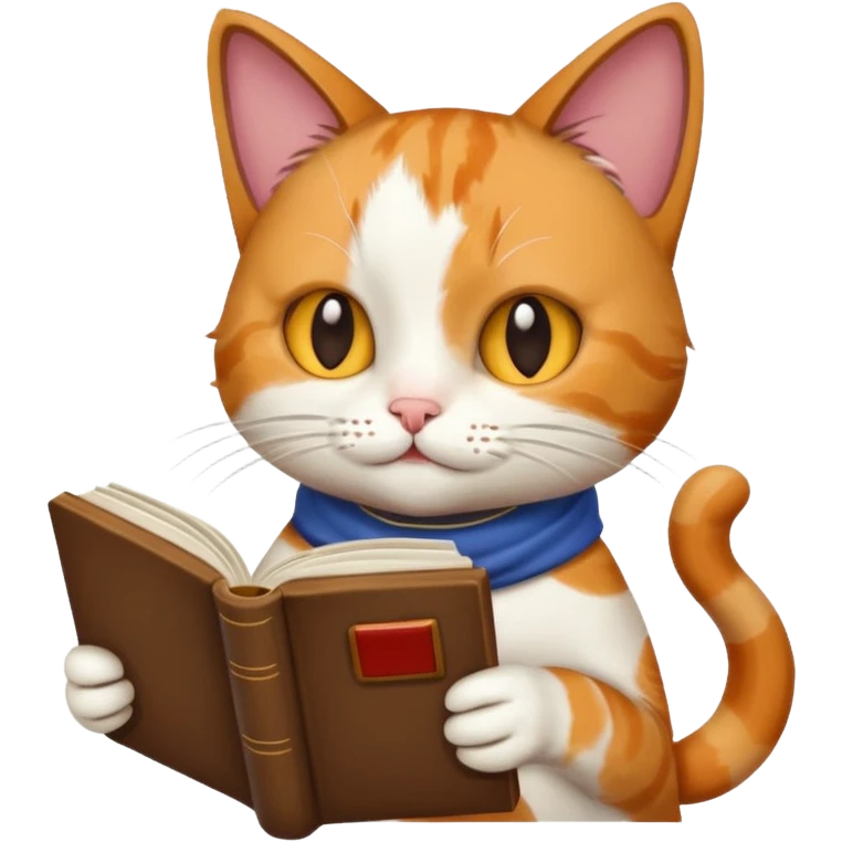 Cat reading a book emoji