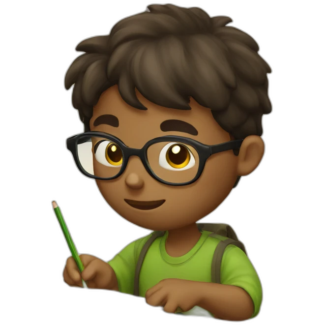 Boy with Spects studying  emoji