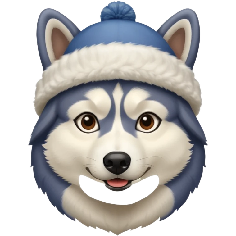 Husky with winter hat emoji