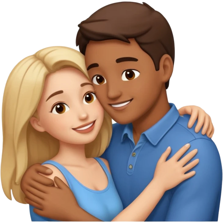 Hugging and kissing emoji