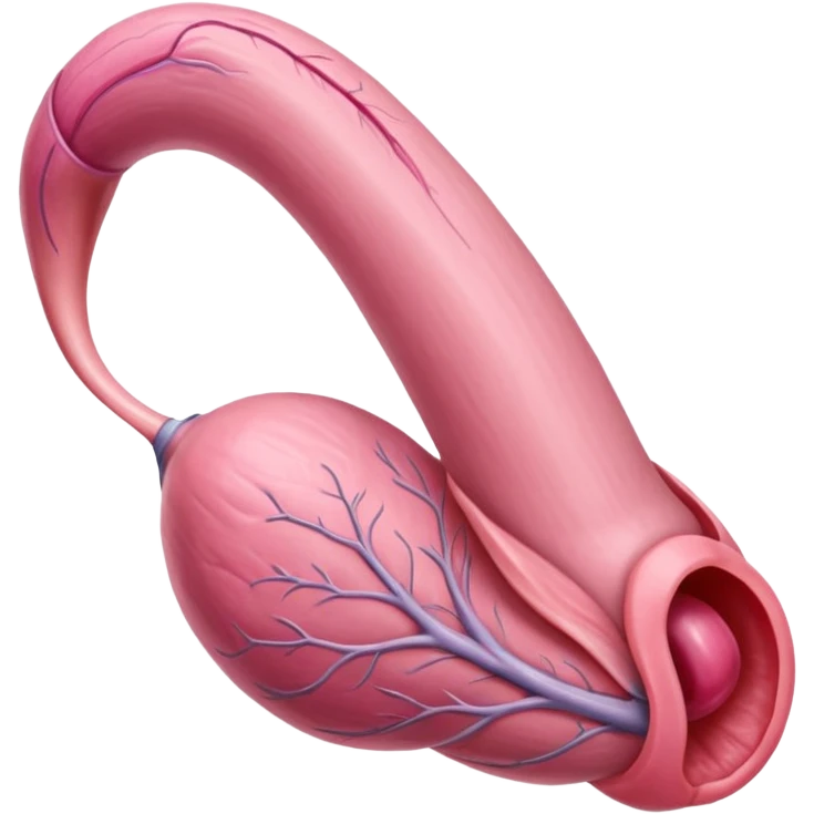 Un pene erecto, con venas prominentes y la glande rosada, penetrando una vagina. Los labios mayores y menores de la vagina son visibles, estirados alrededor del eje del pene. emoji