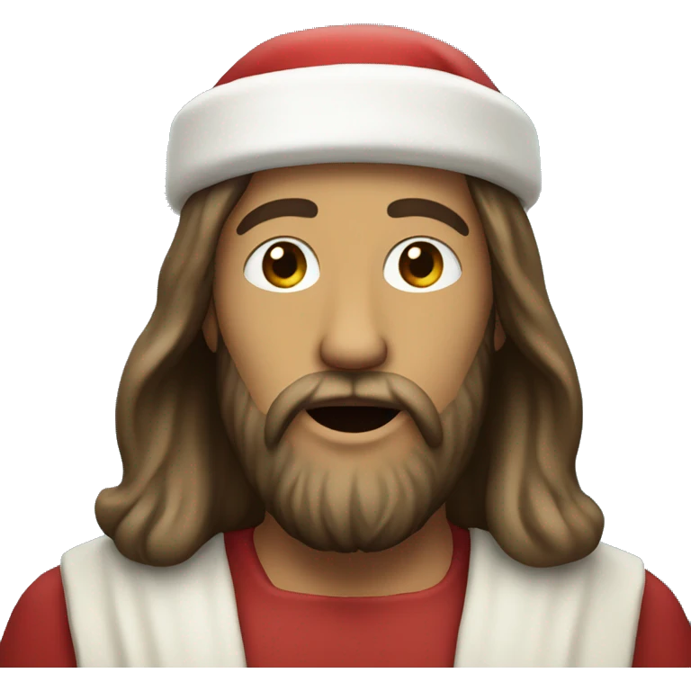 Jesus with a Santa hat  emoji