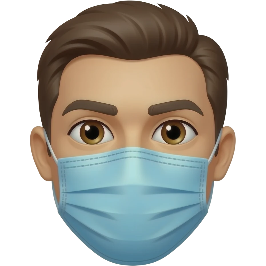 Crie um emojis.com emogi emoji emogji usando máscara na cabeça. emoji